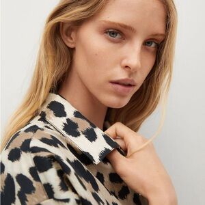 SOLD || Mango Animal Print Cotton Shirt